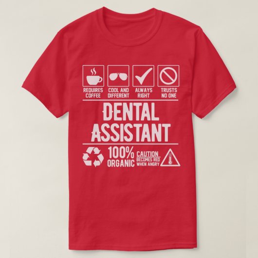 歯科補助業務 Tシャツ (デザイン正面)