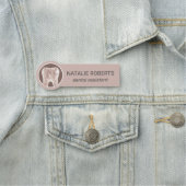 歯科補助用赤面バラ金ゴールド歯歯科 名札 (インサイチュ)