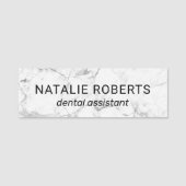 歯科補助白モダン大理石歯科医 名札 (正面)