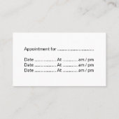 歯科診療所プロフェッショナル歯科アポイントメント 予約カード (裏面)
