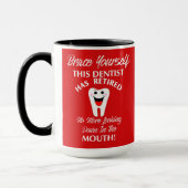 歯科退職した医のおもしろいノベルティ退職グラフィック マグカップ (左)