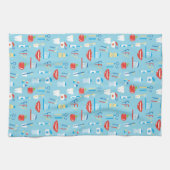 歯科青いパターン キッチンタオル (横)