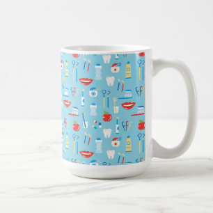 歯科青いパターン コーヒーマグカップ