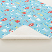 歯科青いパターン シェルパブランケット (3/4)