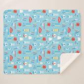 歯科青いパターン シェルパブランケット (正面(横))