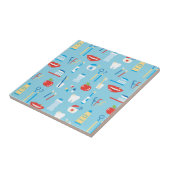 歯科青いパターン タイル (側面)