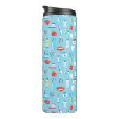 歯科青いパターン タンブラー (回転右)