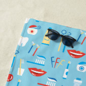 歯科青いパターン ビーチタオル (インサイチュ)