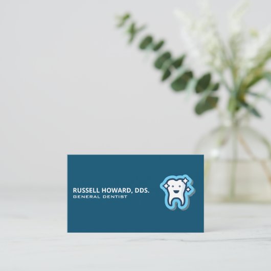 歯科 | キラキラした歯 名刺 (スタンド正面)