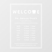 歯科 クリニック 店舗営業時間 歯のロゴ ウィンドウサイン (シート)