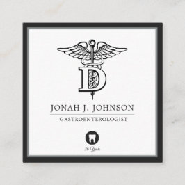 歯科|ミニマリストブラック|グレ縁どー スクエア名刺