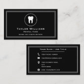 歯科 歯医者 歯科医院 歯科医療 黒 白 名刺 (正面/裏面)