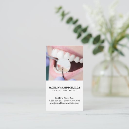 歯科 |歯検査 名刺 (スタンド正面)