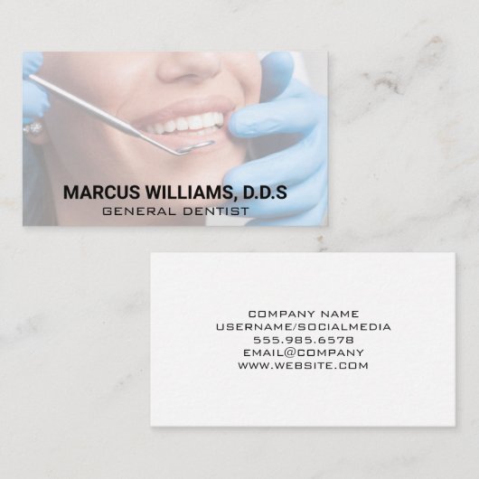 歯科 |歯検査 名刺 (正面/裏面)