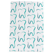 歯科 歯 歯医学 医療 パターン ミディアムペーパーバッグ (裏面)