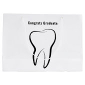 歯科 歯 歯科医院 医療 卒業 ラージペーパーバッグ (裏面)