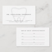 歯科 現代の白い予約カード 名刺 (正面/裏面)
