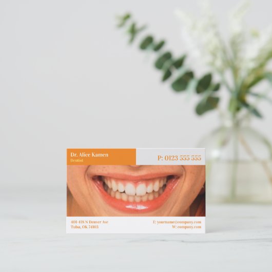歯科 |美しいスマイル 名刺 (スタンド正面)