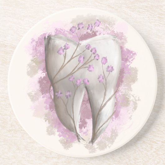 歯絵画の。歯科医師、歯科助手テンプレート コースター (正面)