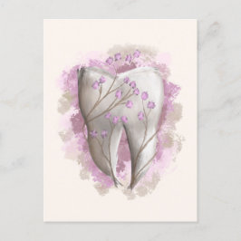 歯絵画の。歯科医師、歯科助手テンプレート ポストカード