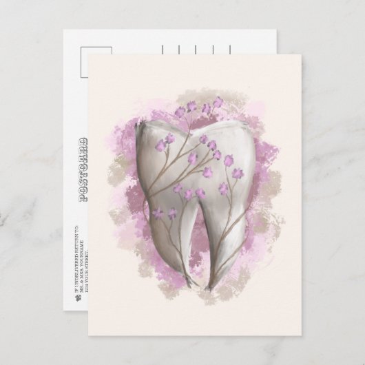 歯絵画の。歯科医師、歯科助手テンプレート ポストカード (正面/裏面)