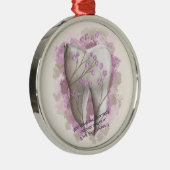 歯絵画の。歯科医師、歯科助手テンプレート メタルオーナメント (右)