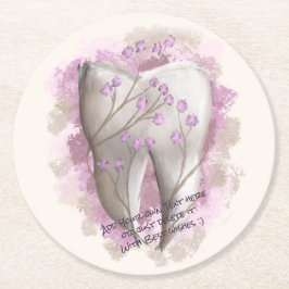 歯絵画の。歯科医師、歯科助手テンプレート ラウンドペーパーコースター