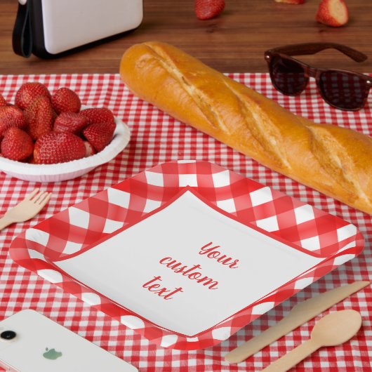 歯肉カスタム赤と白検査 ペーパープレート (ピクニック)