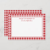 歯肉赤と白パーソナライズされた模様 サンキューカード (正面/裏面)