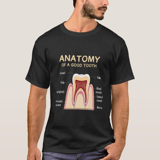 歯解剖学の歯医者歯科矯正医 Tシャツ (正面)