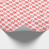 歯車 - 白地にトロピカルピンク ラッピングペーパー (角)