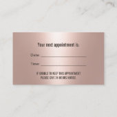 歯黒&バラ金ゴールドアポイントメント 予約カード (裏面)