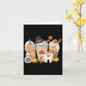 歯 コーヒー 秋 歯科 ポンプキン ラテ 歯医者 Tha カード (黄色い花)