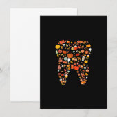 歯 ティース ハッピー フォール ヤール デンタル 歯医者さん サンクス 招待状 (正面/裏面)