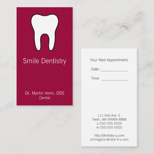 歯 予約カード (正面/裏面)