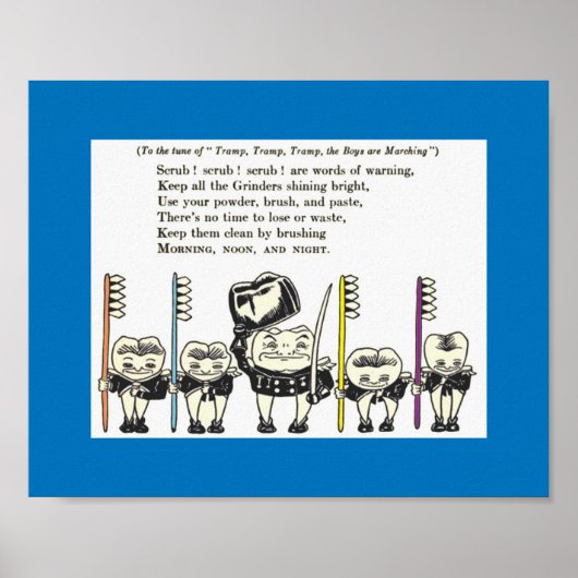 歯:子供の歯磨き歌1922年頃 ポスター (正面)