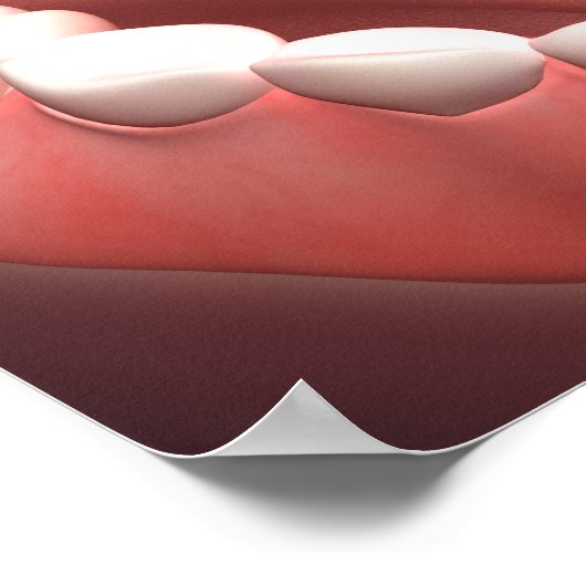 歯、歯肉、舌を示す人間の口を開く ポスター (角)