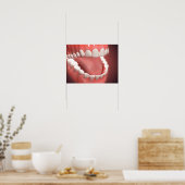 歯、歯肉、舌を示す人間の口を開く ポスター (キッチン)