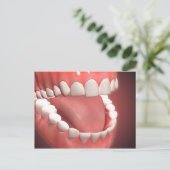 歯、歯肉、舌を示す人間の口を開く ポストカード (スタンド正面)