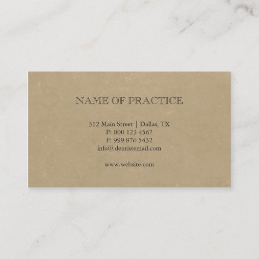 歯 |金ゴールドとシルバーエレガントデンタル 名刺 (裏面)