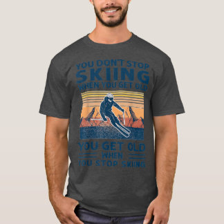 歳をとってもスキーをやめない vintage tシャツ