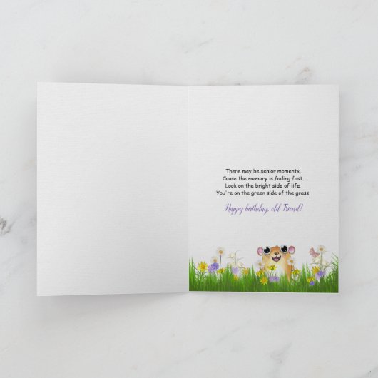 歳を取った時の70歳の誕生日ユーモア カード (内部)