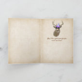 歳を取るために森の中で大きな鹿 カード (内部)