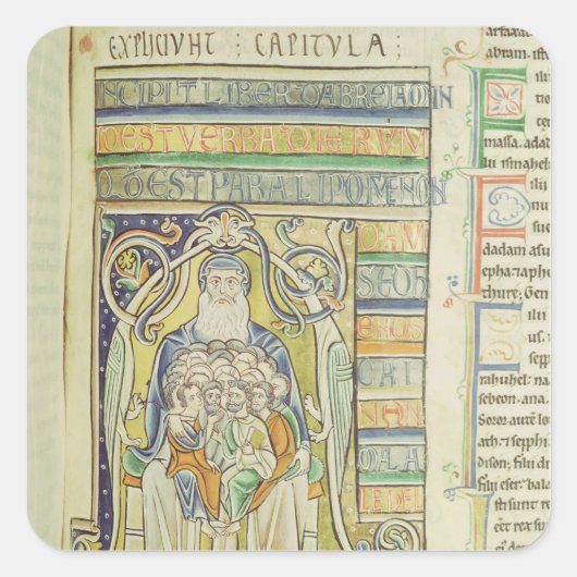 歴代を描いた歴史文字「A」 スクエアシール (正面)