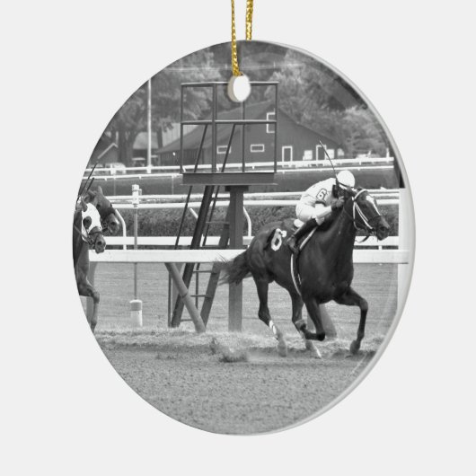 歴史あるサラトガレースコースからレース セラミックオーナメント (左)