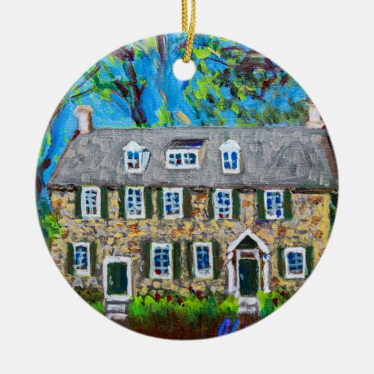歴史ある郵便局を描いたセラミックオーナメント セラミックオーナメント (正面)