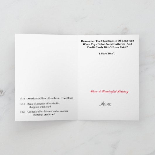 歴史おもしろい的なクリスマスカード カード (内部)