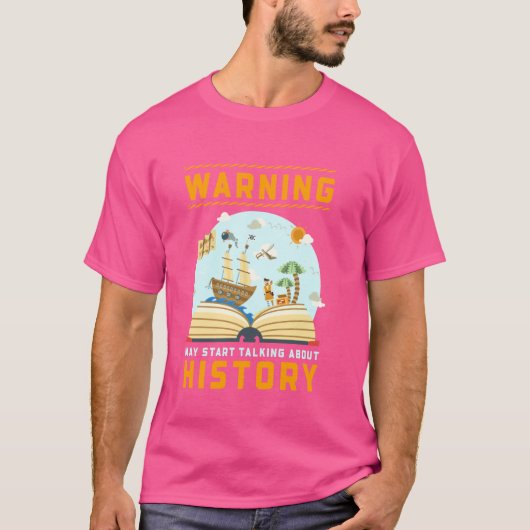 歴史おもしろい的な警告バフの話が始まる Tシャツ (正面)