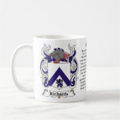 歴史および私を含むRichardsの家紋 コーヒーマグカップ (左)