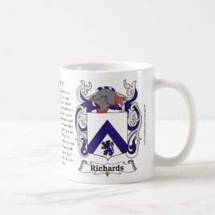 歴史および私を含むRichardsの家紋 コーヒーマグカップ